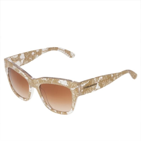 Dolce & Gabbana Accessories - Dolce & Gabbana Gold Lace Sunglases